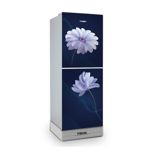 2024-03-19___988293,_Blue_Daisy_cd97-io.jpg VISION Glass Door Refrigerator RE-160 Liter Blue Daisy Bottom Mount - Image 1
