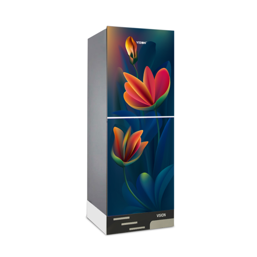 739051,_739061-_Anemone_Red_FL_81j4-zj.jpg VISION Glass Door Refrigerator RE-217 Liter Anemone Red Top Mount - Image 1